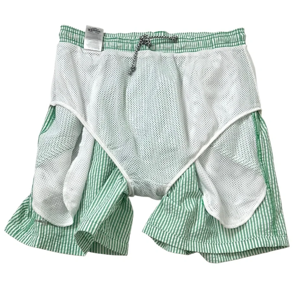 Columbia‎ PFG Backcast III Seersucker Fishing Shorts Green Mens Small